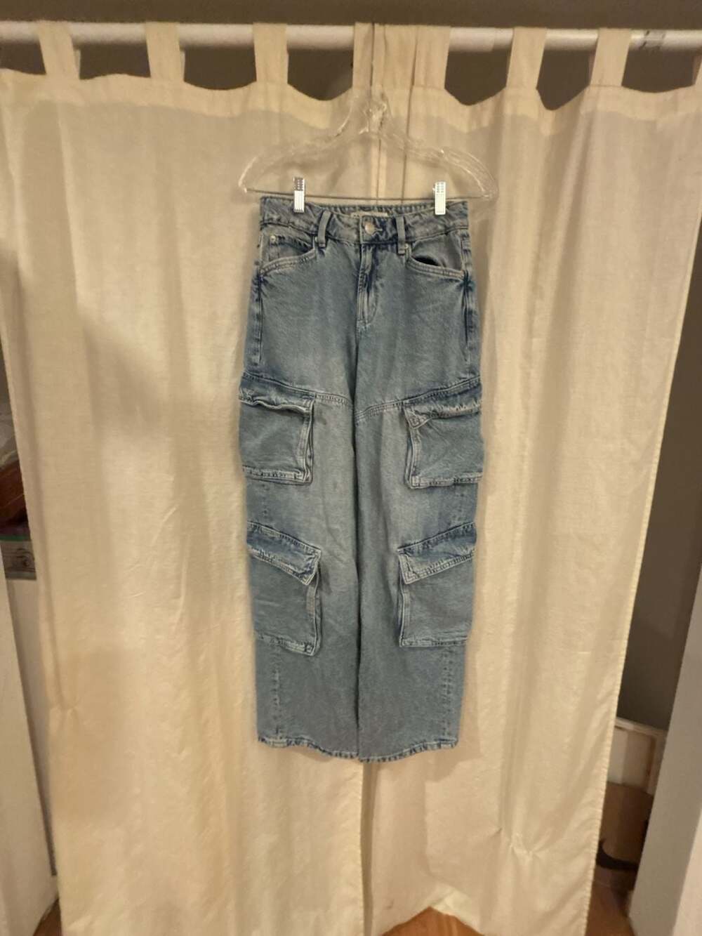 Garage Denim High Rise Baggy Cargo Jeans
